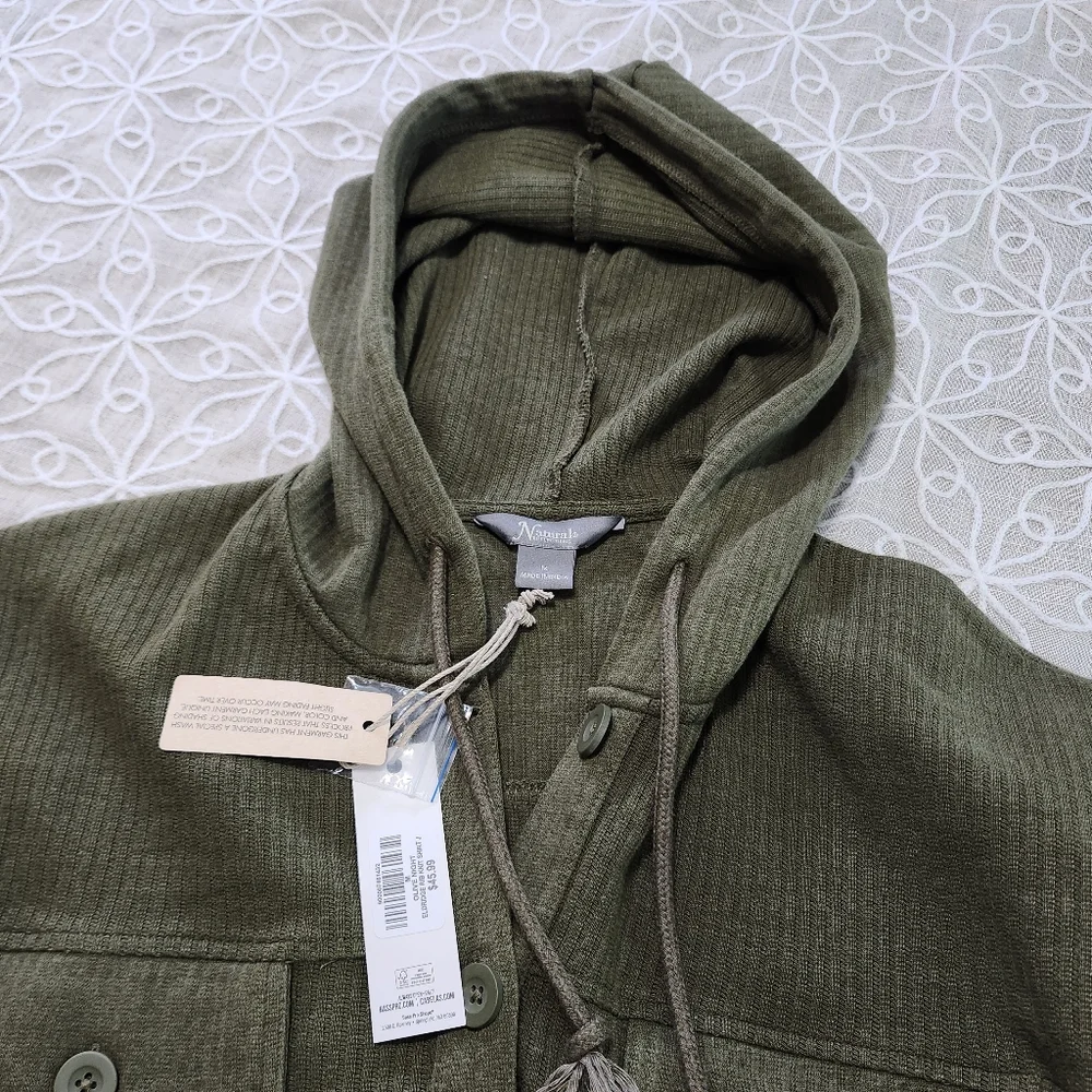 Natural Reflections Ribbed Button Front  Shacket - Picture 6 of 10